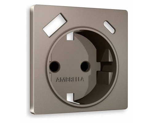 Накладка для розетки с заземлением и со шторками и 2хUSB type A и C Ambrella Volt Quant AP6400