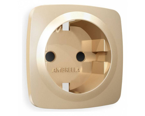 Накладка для розетки с заземлением и со шторками Ambrella Volt Quant OP6070