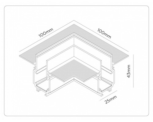 Соединитель угловой внутренний для треков встраиваемых Ambrella Light TRACK SYSTEM GL1971