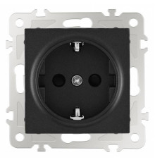 Розетка с заземлением и со шторкой, без рамки Arte Milano am-206 206.40-1.black
