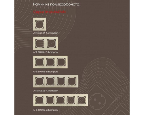 ТВ-розетка без рамки Arte Milano am-206 206.43-1.shampan