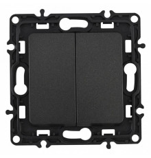 Выключатель двухклавишный без рамки Arte Milano 217 217.30-2.black