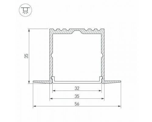 Профиль встраиваемый Arlight ARH-POWER-F-W35-2000 ANOD 016139