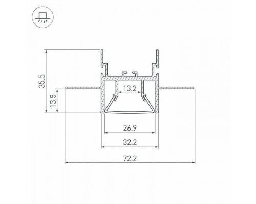 Профиль встраиваемый Arlight Foled-Ceil-Center 23863