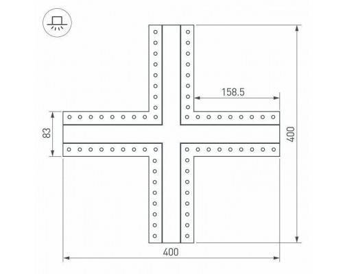 Соединитель угловой X-образный накладной Arlight S-LUX 030099