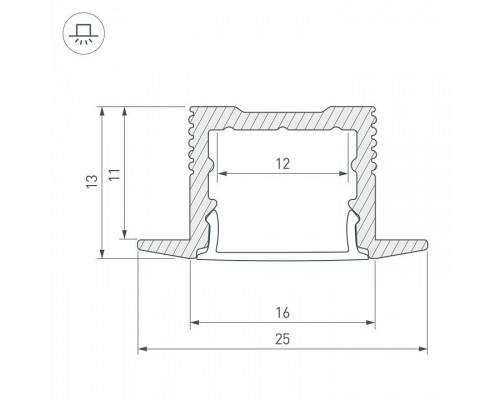 Профиль встраиваемый Arlight SL-SLIM 036040