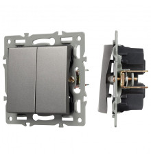 Выключатель проходной двухклавишный без рамки Arlight SWT 043729