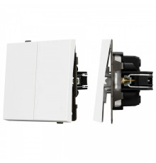 Выключатель проходной двухклавишный без рамки Arlight SWT 054066