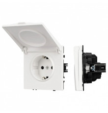 Розетка влагозащищенная с заземлением с крышкой, без рамки Arlight SCT 054280