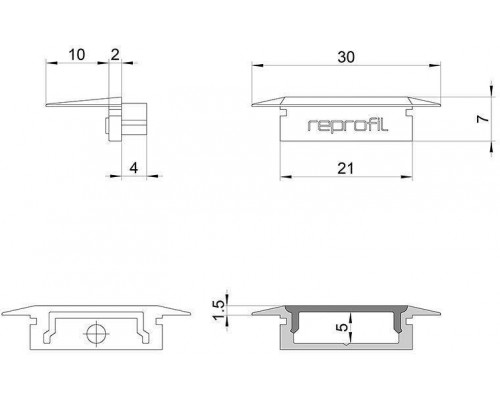 Набор из 10 заглушек для профиля Deko-Light P-ET-01-15 978110