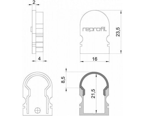 Набор из 10 заглушек для профиля Deko-Light R-AU-02-10 979520