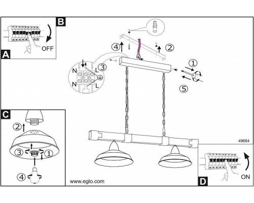 Подвесной светильник Eglo ПРОМО Oldbury 49684