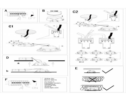 Встраиваемый светильник Eglo Pineda-IP LED 6 Вт IP44 82 мм белый 96415