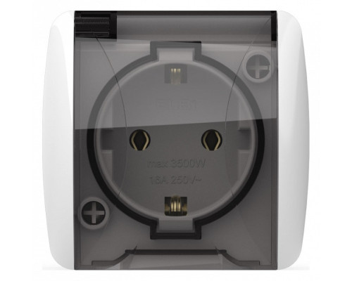 Розетка с заземлением с крышкой Elbi Eleсtriс Alsu 7 504-010215-218