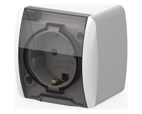 Розетка с заземлением с крышкой Elbi Eleсtriс Alsu 7 504-010215-218