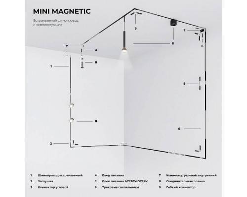 Соединитель угловой внутренний для треков встраиваемых Elektrostandard Mini Magnetic a065638