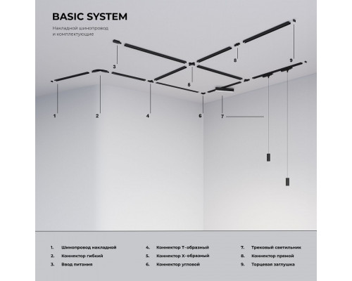 Соединитель угловой L-образный для треков встраиваемых Elektrostandard Basic System 85012/00
