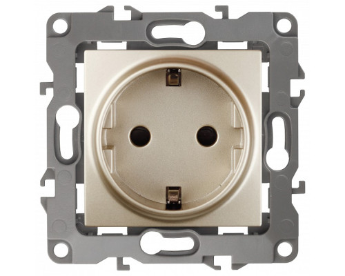 Розетка с заземлением и со шторкой, без рамки Эра Эра 12 12-2102-04