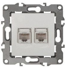 Розетка двойная Ethernet RJ-45 без рамки Эра Эра 12 12-3108-01