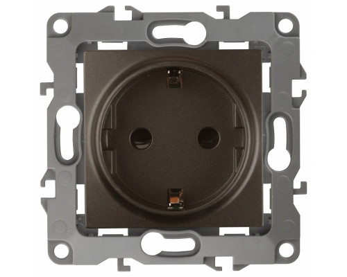 Розетка с заземлением и со шторкой, без рамки Эра Эра 12 12-2102-13