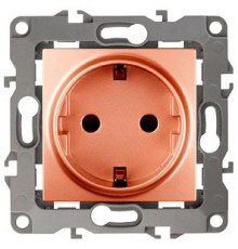 Розетка с заземлением и со шторкой, без рамки Эра Эра 12 12-2102-14