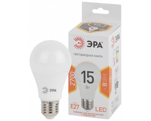 Лампа светодиодная Эра Стандарт LED A60-15W-827-E27