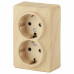Розетка двойная с заземлением и со шторкой Эра Эра Эксперт 11-2206-11