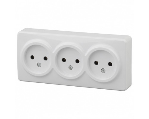 Розетка тройная без заземления Эра Эра Эксперт 11-2207-01