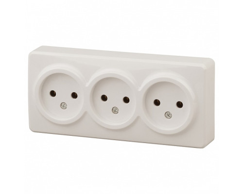 Розетка тройная без заземления Эра Эра Эксперт 11-2207-02
