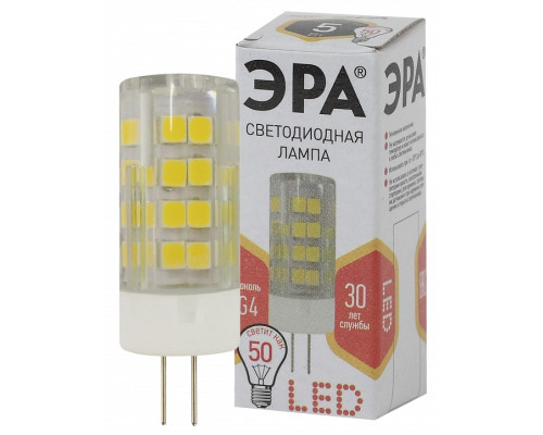 Лампа светодиодная Эра Стандарт LED JC-5W-220V-CER-827-G4