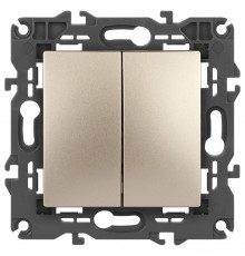 Переключатель двухклавишный без рамки Эра Эра Elegance 14-1106-04