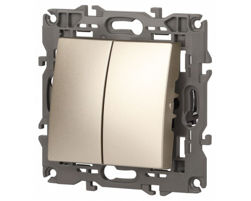 Переключатель двухклавишный без рамки Эра Эра Elegance 14-1106-04