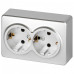 Розетка двойная с заземлением и со шторкой Эра Эра Эксперт 11-2205-03