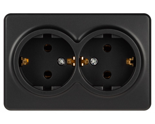 Розетка двойная с заземлением и со шторкой Эра Эра Эксперт 11-2205-05