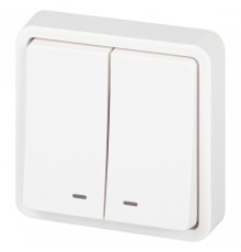 Выключатель двухклавишный с подсветкой Эра Эра Эксперт 11-1525-01