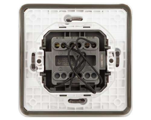 Выключатель двухклавишный с подсветкой Эра Эра Эксперт 11-1525-01