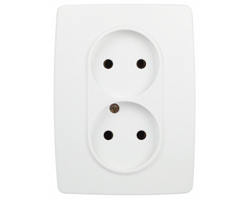 Розетка двойная без заземления Эра Эра 12 12-2107-01М
