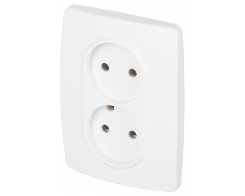 Розетка двойная без заземления Эра Эра 12 12-2107-01М