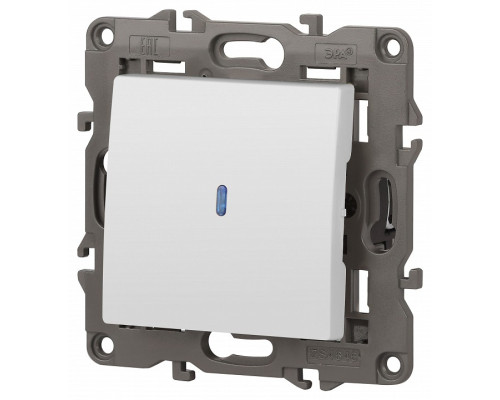 Выключатель одноклавишный с подсветкой без рамки Эра Эра Elegance 14-1102-01М