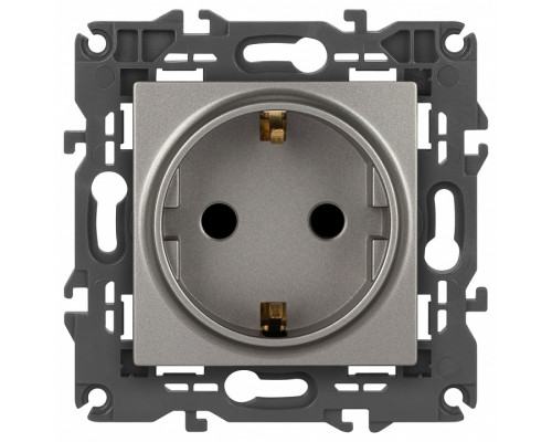 Розетка с заземлением и со шторкой, без рамки Эра Эра Elegance 14-2102-16