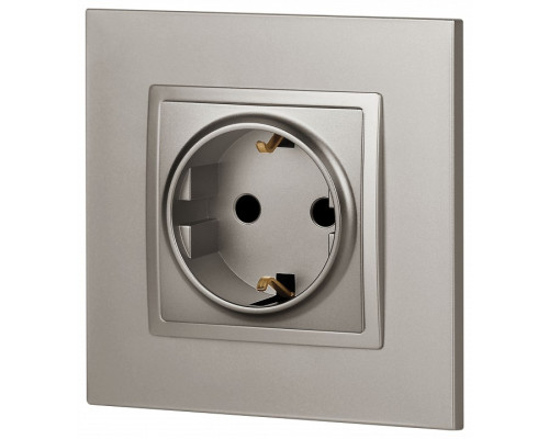 Розетка с заземлением и со шторкой, без рамки Эра Эра Elegance 14-2102-16