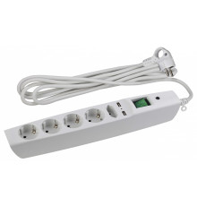 Удлинитель с выключателем Эра  SFU-5es-2m-W