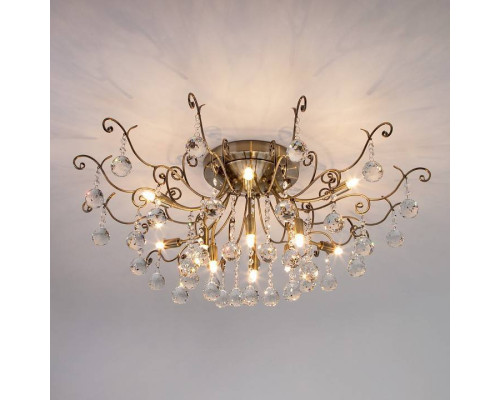 Потолочная люстра Eurosvet Vita античная бронза прозрачный хрусталь 10042/12