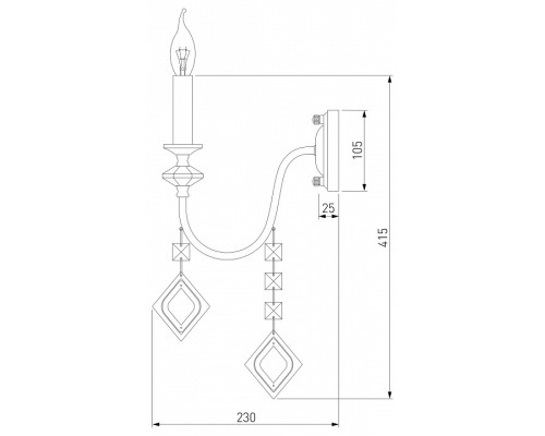 Бра Eurosvet Telao 10120/1 золото/тонированный хрусталь Strotskis (10110/1)