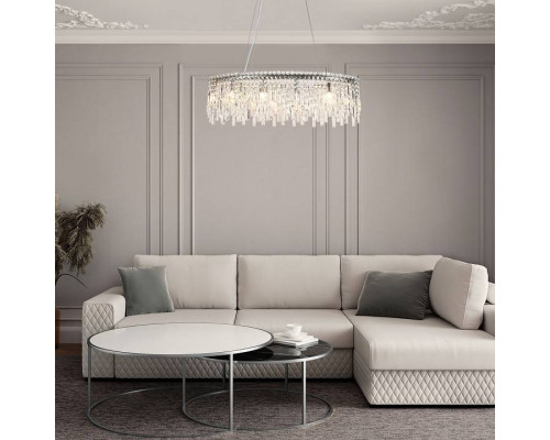 Подвесная люстра Eurosvet Blitz 60159/10 хром/ прозрачный хрусталь Strotskis Smart