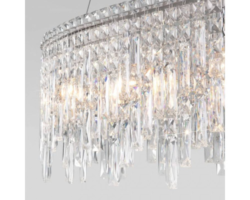 Подвесная люстра Eurosvet Blitz 60159/10 хром/ прозрачный хрусталь Strotskis Smart