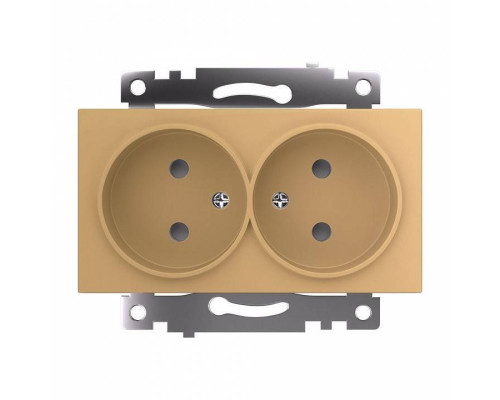 Розетка двойная без заземления и со шторкой, без рамки Stekker Катрин 49225