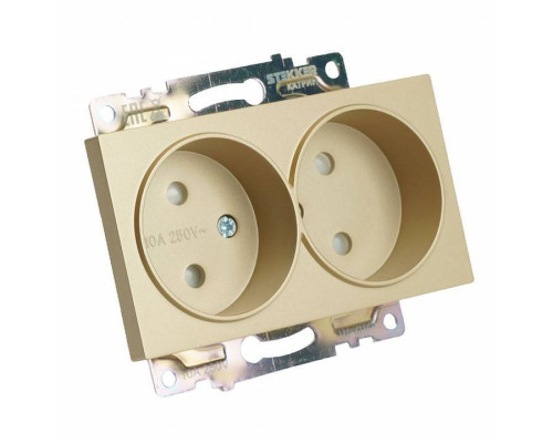 Розетка двойная без заземления и со шторкой, без рамки Stekker Катрин 49225