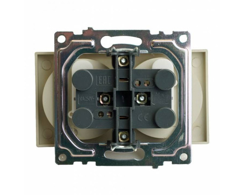 Розетка двойная без заземления и со шторкой, без рамки Stekker Катрин 49225