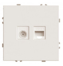 ТВ-розетка и розетка Ethernet RJ-45 без рамки Stekker Эмили 49898